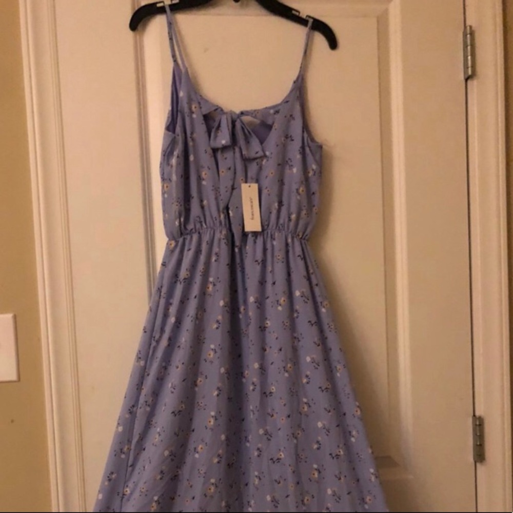 francesca’s full length purple floral dress